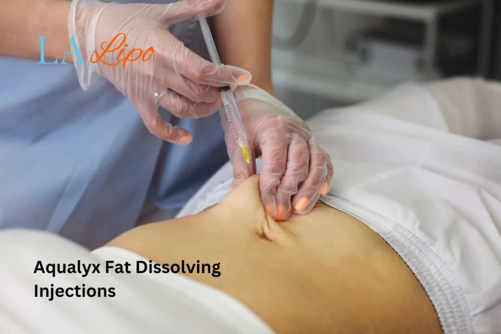 woman having fat dissolving injections Harlow in the stomach
